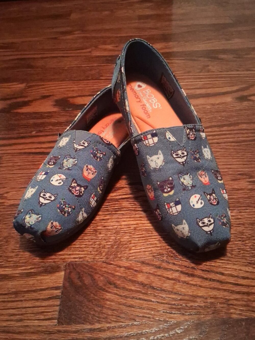 BOBS from Skechers Blue Cat Scratch Party Slip-On Flats – Size Women’s 7.5